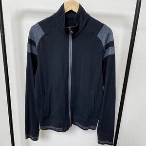 Lululemon Men's Full Zip Track Jacket, Black and Gray, Size Medium